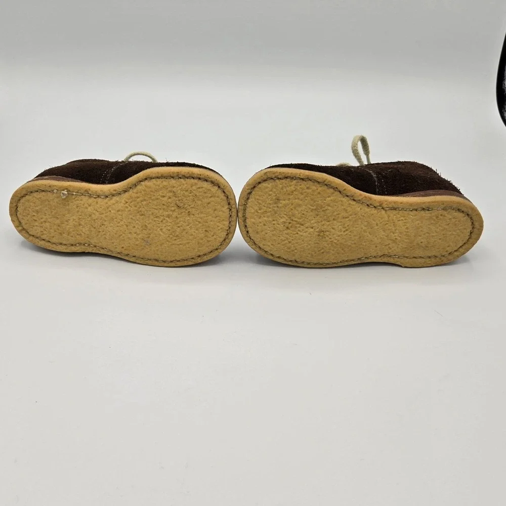 Vtg Kalisteniks Brown Lace Up Suede Toddler‎ Shoes  4 1/2 D